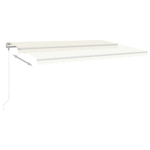 Markise Manuell Einziehbar mit LED 500x300 cm Creme Stilecasa