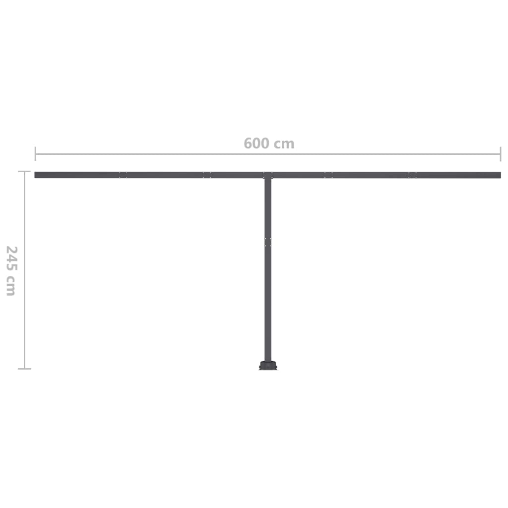 vidaXL Standmarkise Manuell Einziehbar 600x300 cm Gelb/Weiß