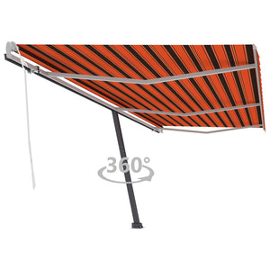 vidaXL Standmarkise Manuell Einziehbar 600x300 cm Orange/Braun