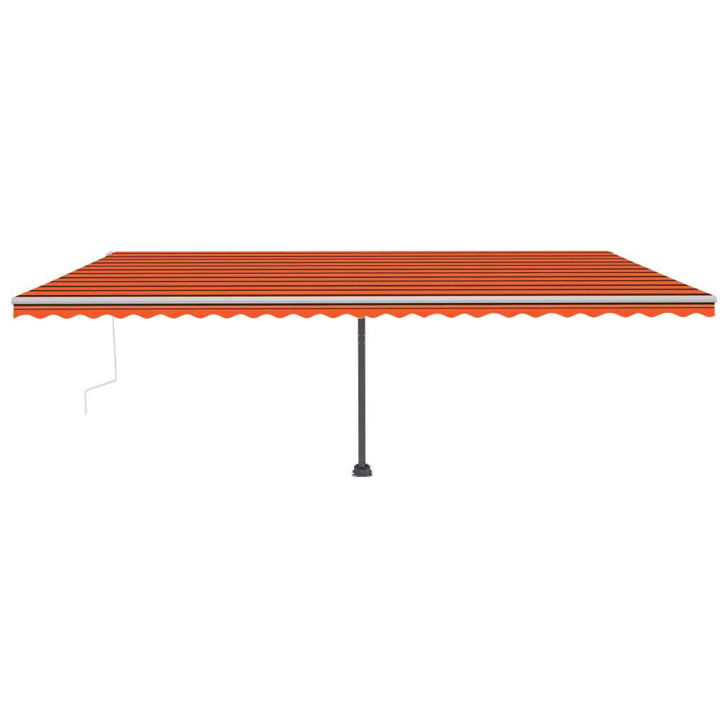 vidaXL Standmarkise Manuell Einziehbar 600x300 cm Orange/Braun