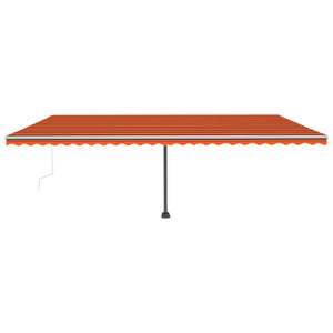 vidaXL Standmarkise Manuell Einziehbar 600x300 cm Orange/Braun