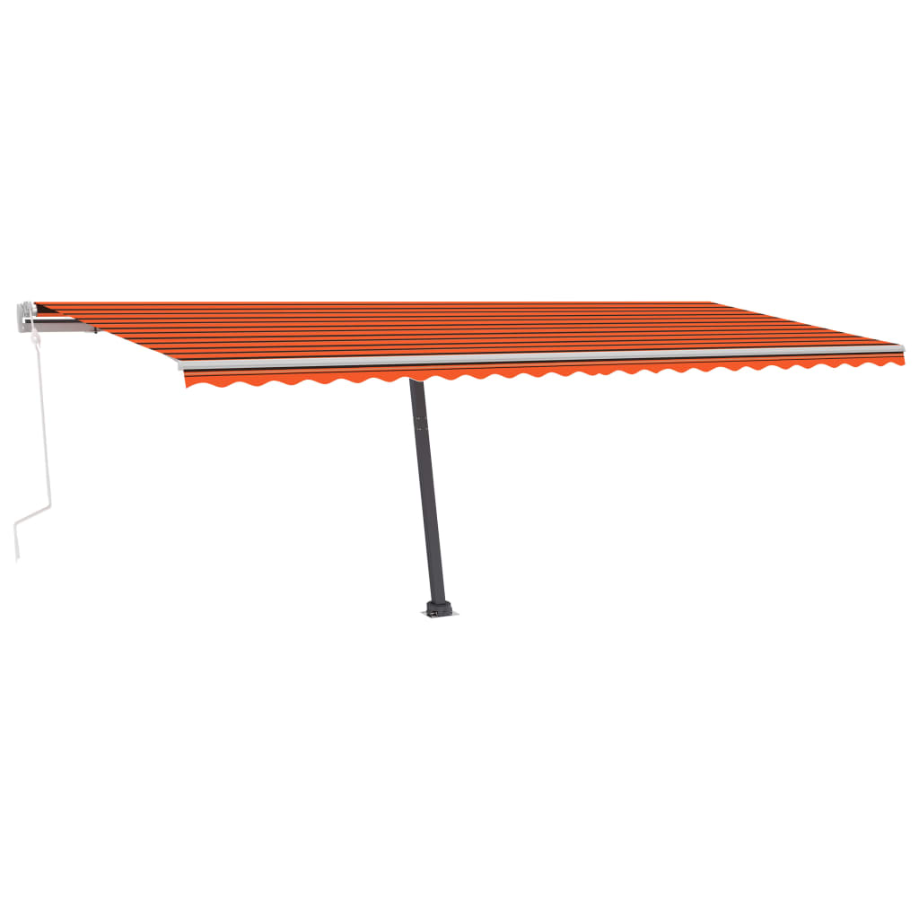 vidaXL Standmarkise Manuell Einziehbar 600x300 cm Orange/Braun