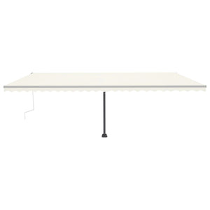 vidaXL Markise Manuell Einziehbar mit LED 600x300 cm Creme