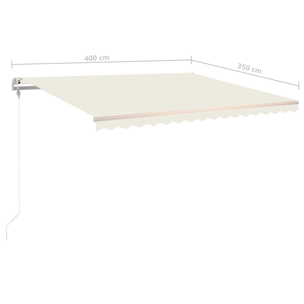 vidaXL Markise Manuell Einziehbar mit LED 400x350 cm Creme