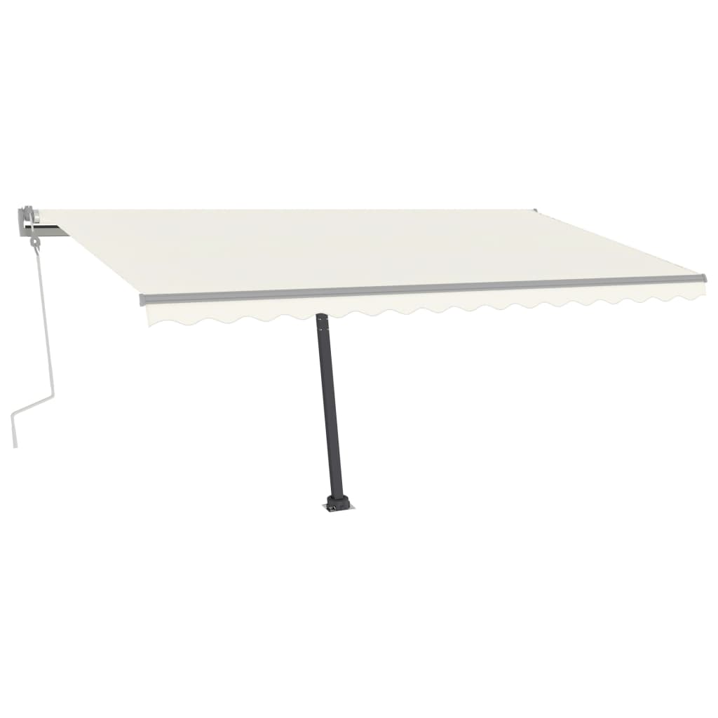 vidaXL Markise Manuell Einziehbar mit LED 400x350 cm Creme