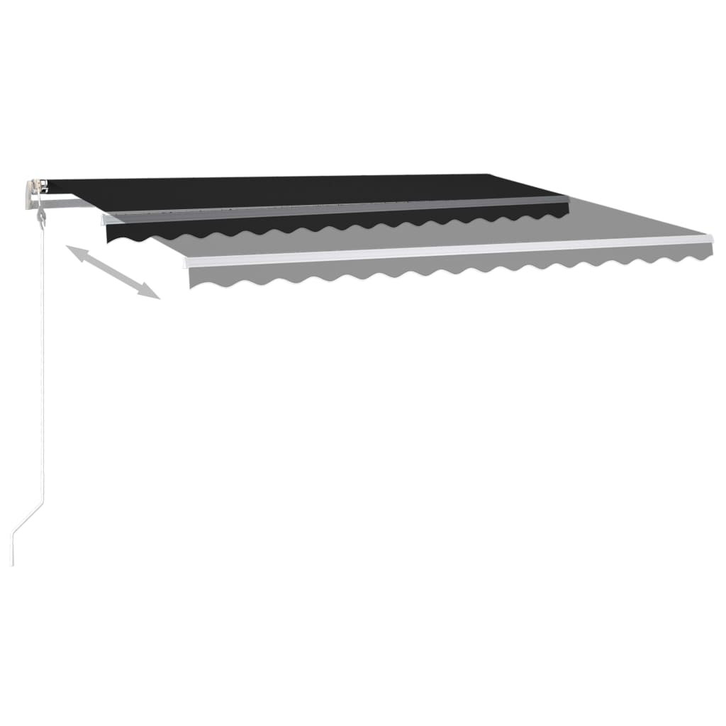 vidaXL Markise Manuell Einziehbar mit LED 400x350 cm Anthrazit