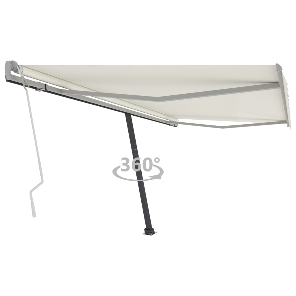 vidaXL Standmarkise Manuell Einziehbar 450x350 cm Creme