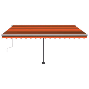 vidaXL Markise Manuell Einziehbar mit LED 450x350 cm Orange und Braun