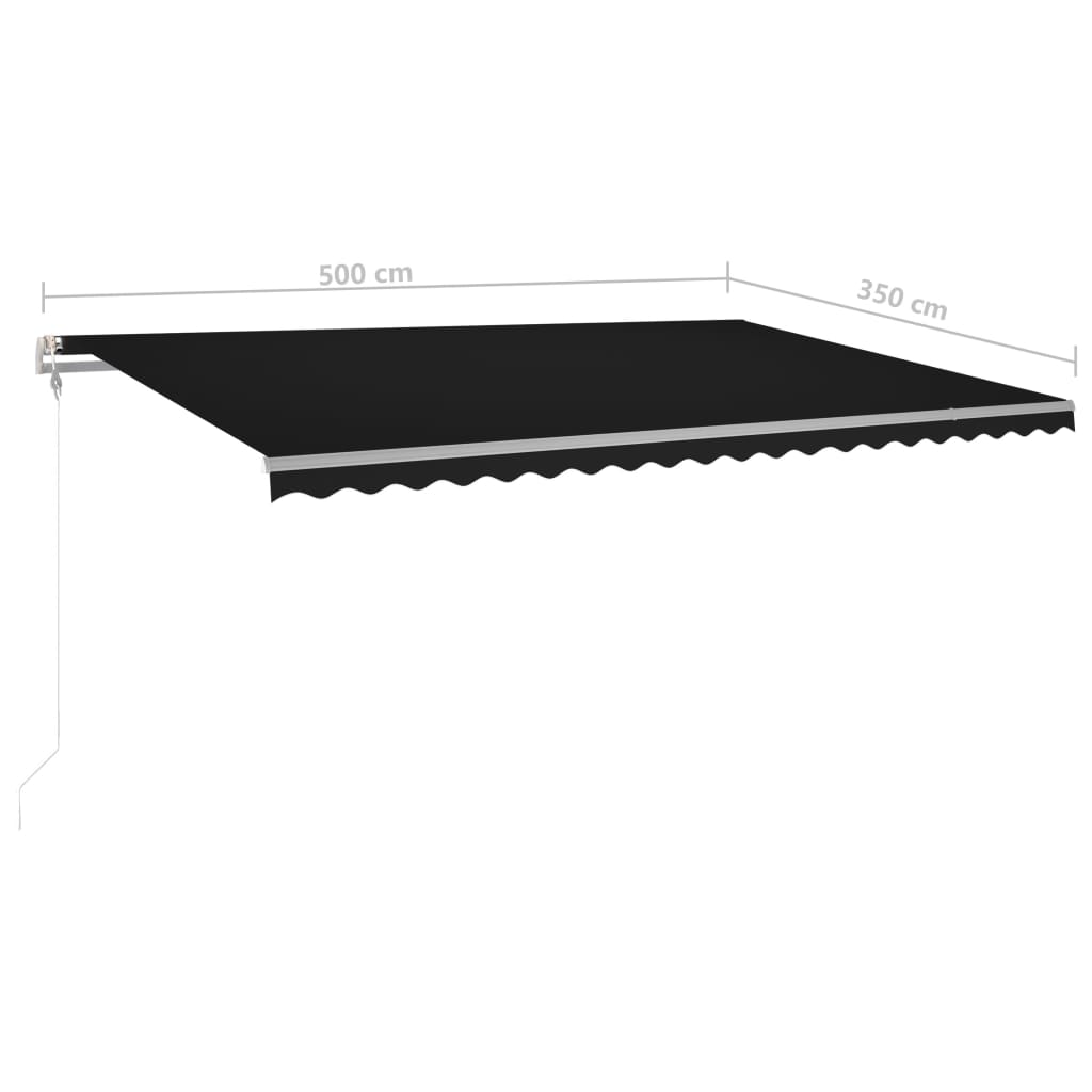 Standmarkise Manuell Einziehbar 500x350 cm Anthrazit Stilecasa