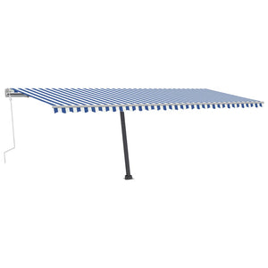 vidaXL Standmarkise Manuell Einziehbar 600x350 cm Blau/Weiß