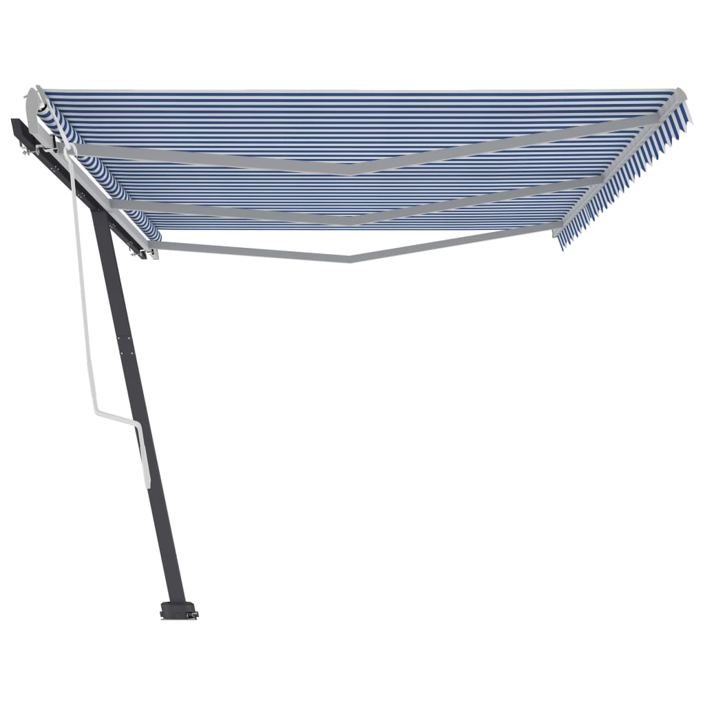 vidaXL Standmarkise Manuell Einziehbar 600x350 cm Blau/Weiß