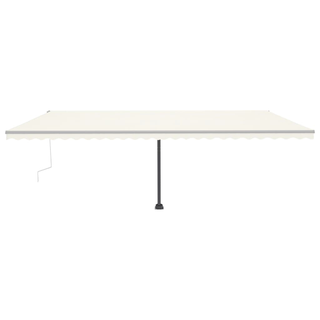 vidaXL Markise Manuell Einziehbar mit LED 600x350 cm Creme