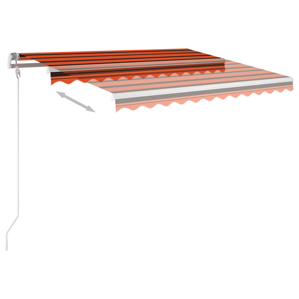 vidaXL Markise Manuell Einziehbar mit Pfosten 3x2,5 m Orange & Braun