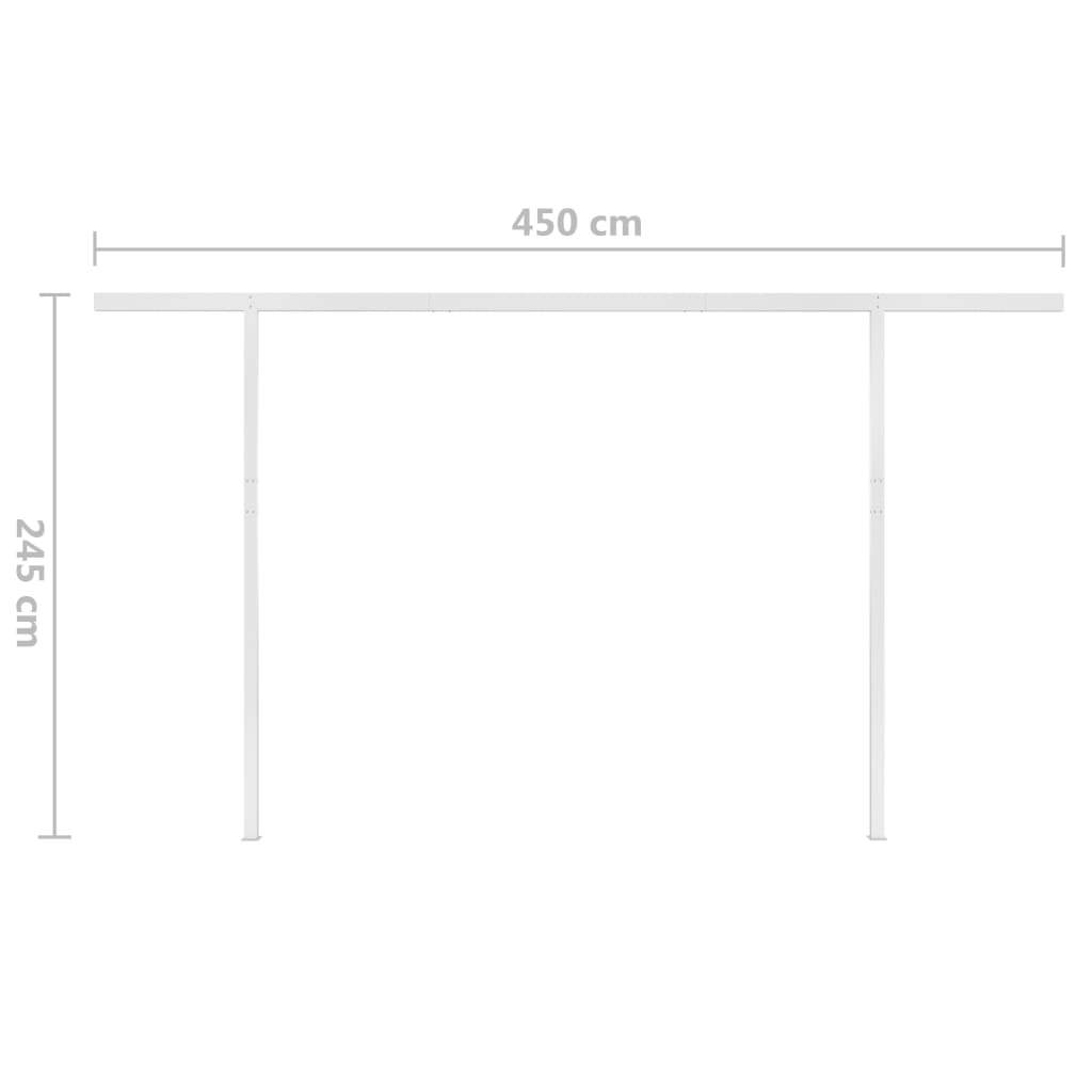 Markise Manuell Einziehbar mit LED 4x3 m Blau Weiß Stilecasa