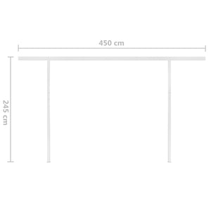 Markise Manuell Einziehbar mit LED 4x3 m Gelb und Weiß Stilecasa