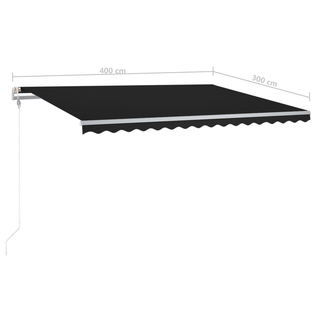 Markise Manuell Einziehbar mit LED 4x3 m Anthrazit Stilecasa