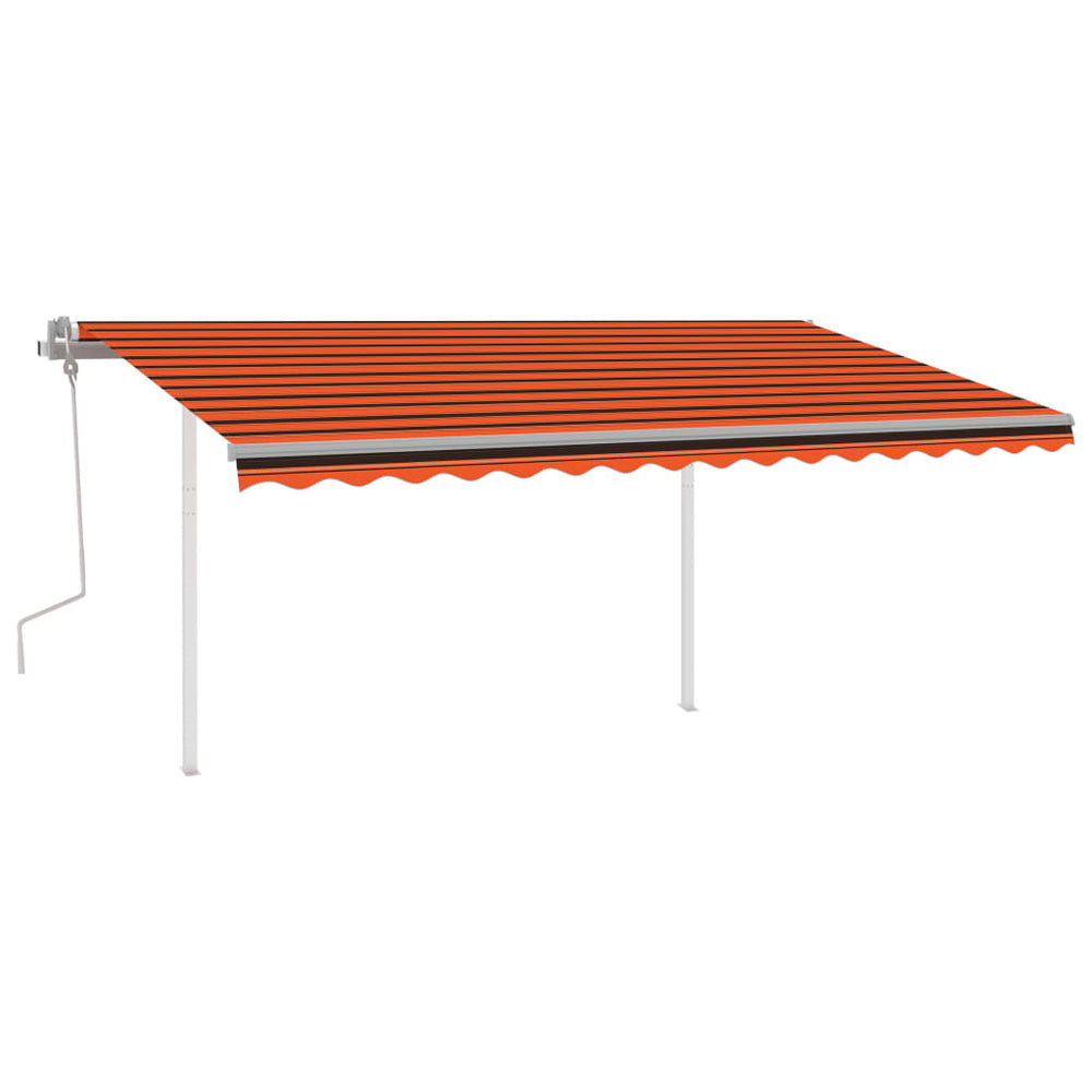 Markise Manuell Einziehbar mit LED 4x3 m Orange Braun Stilecasa