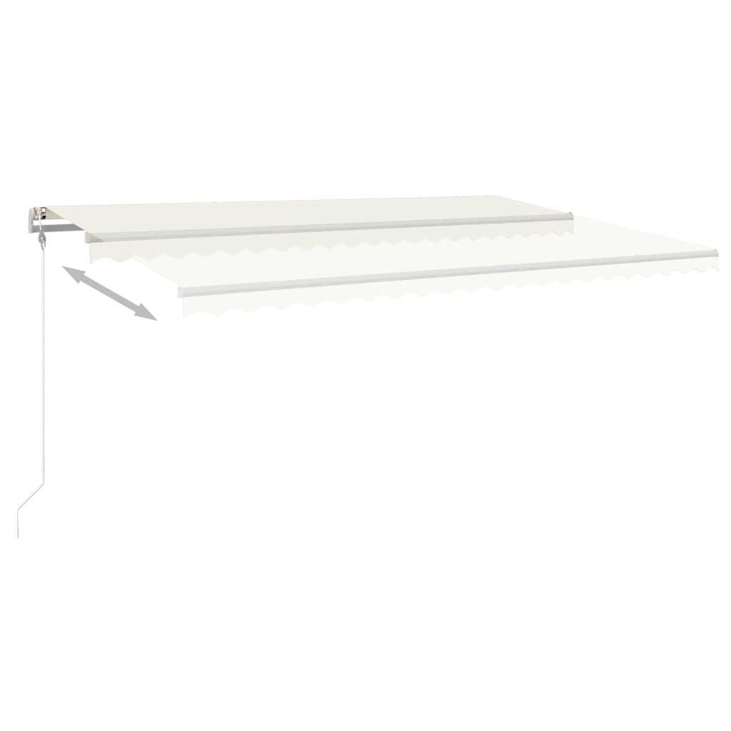 Markise Manuell Einziehbar mit LED 5x3 m Creme Stilecasa