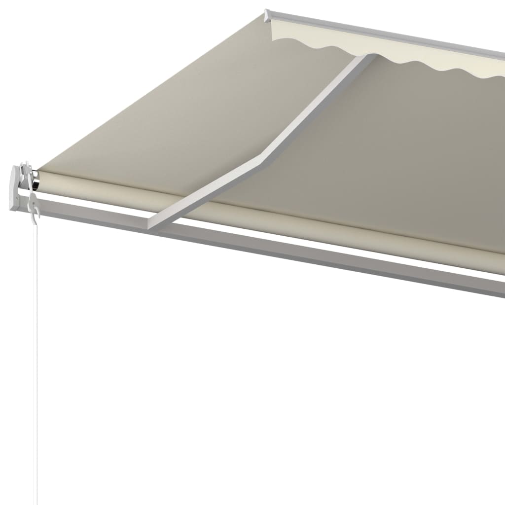 Markise Manuell Einziehbar mit Pfosten 6x3 m Creme Stilecasa