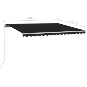 vidaXL Markise Manuell Einziehbar mit LED 4,5x3,5 m Anthrazit