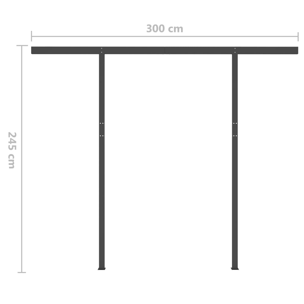 Markise Manuell Einziehbar mit LED 3x2,5 m Creme Stilecasa