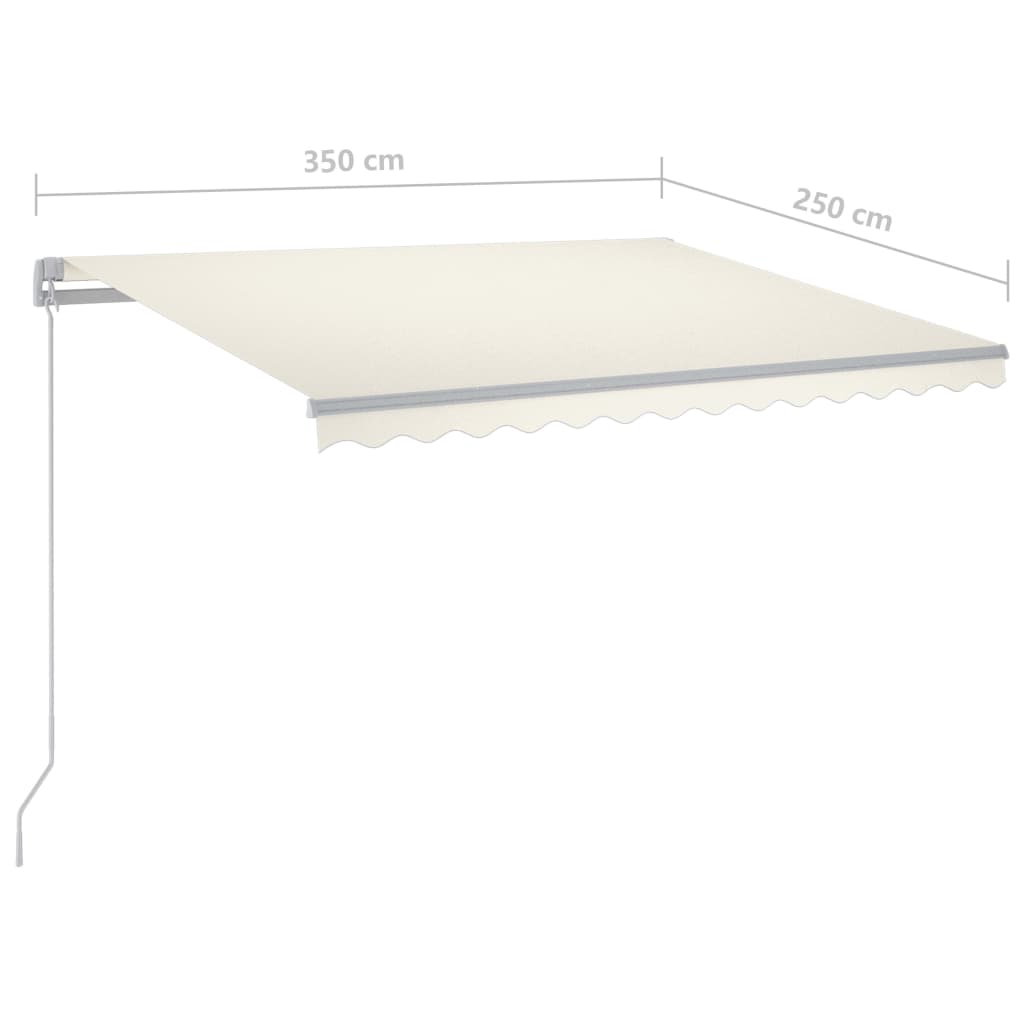 vidaXL Markise Manuell Einziehbar mit LED 3,5x2,5 m Creme