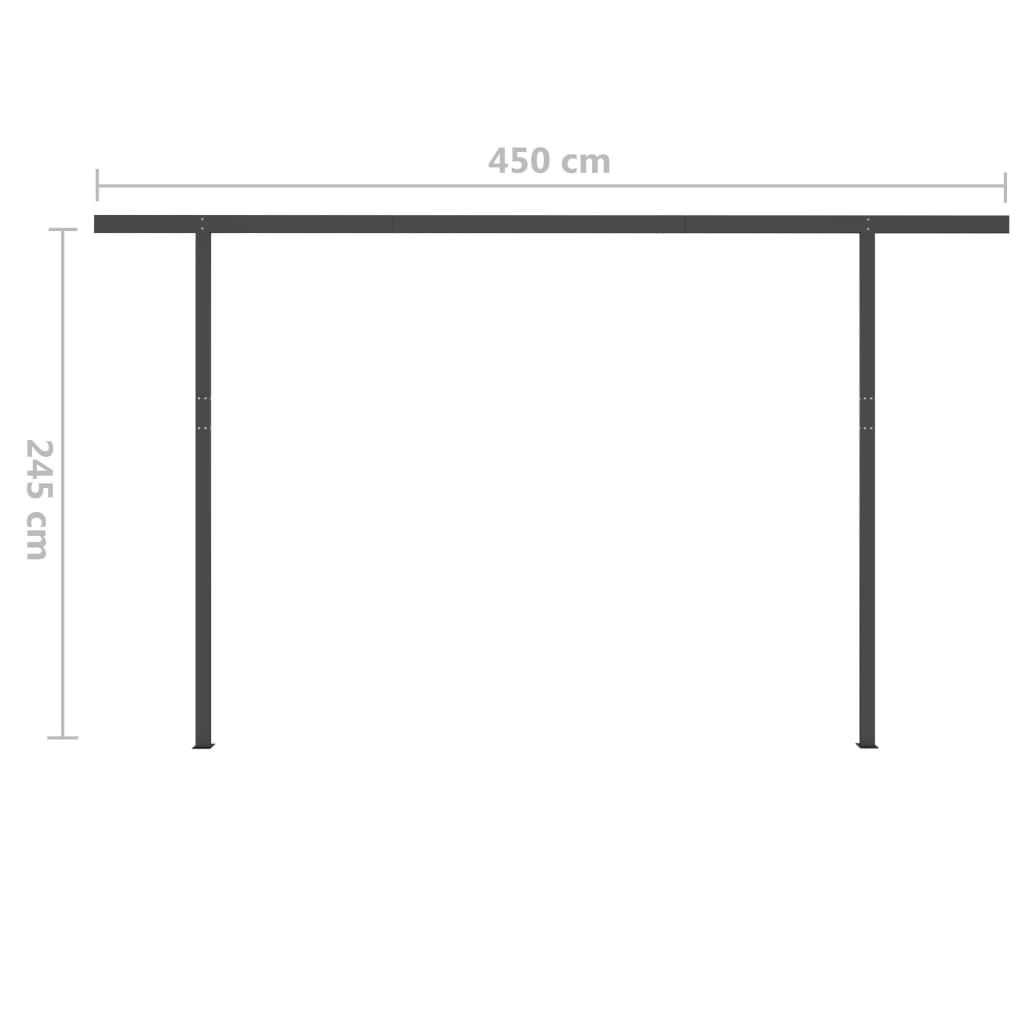 Markise Manuell Einziehbar mit Pfosten 4x3 m Creme Stilecasa