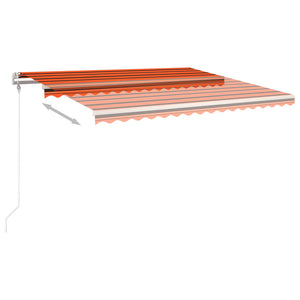 Markise Manuell Einziehbar mit Pfosten 4x3 m Orange und Braun Stilecasa