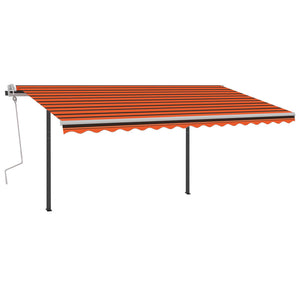 vidaXL Markise Manuell Einziehbar mit LED 4x3 m Orange und Braun