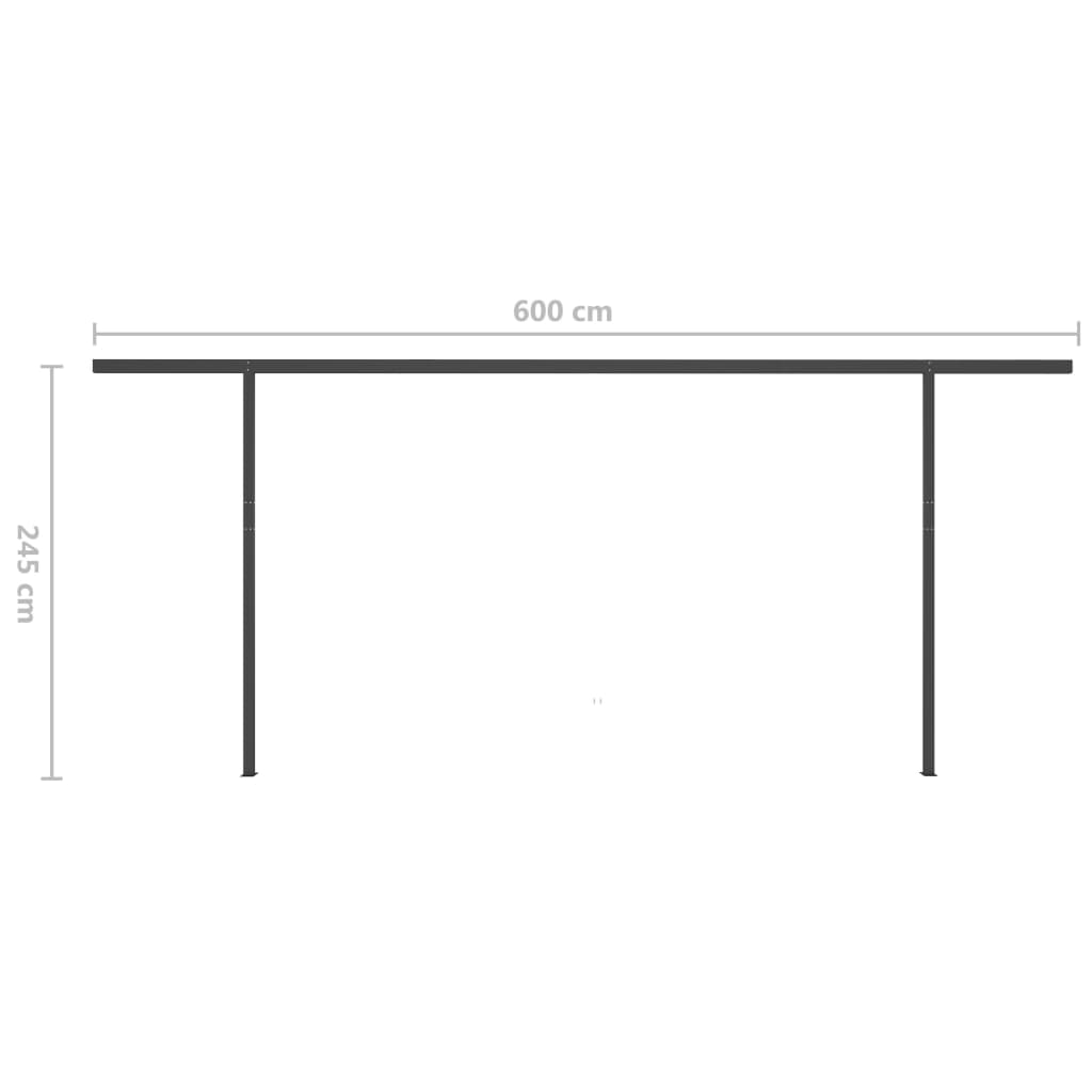 Markise Manuell Einziehbar mit LED 6x3 m Anthrazit Stilecasa