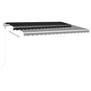 vidaXL Markise Manuell Einziehbar mit LED 4x3,5 m Anthrazit