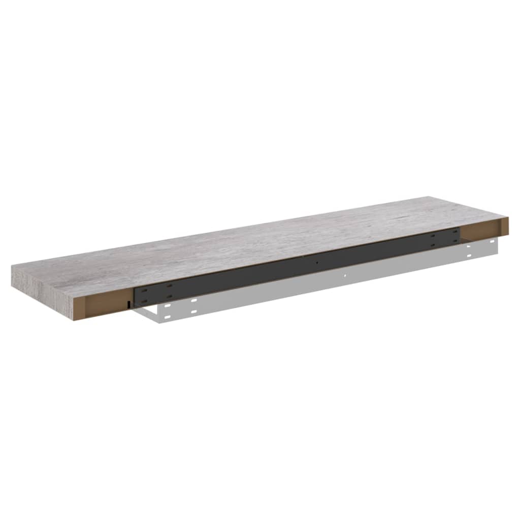 vidaXL Schweberegale 2 Stk. Betongrau 90x23,5x3,8 cm MDF