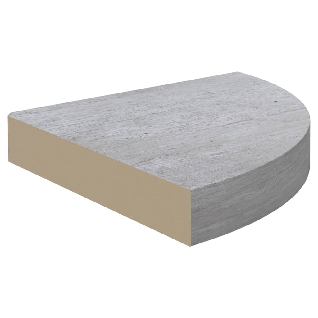 vidaXL Eck-Schweberegale 4 Stk. Betongrau 35x35x3,8 cm MDF