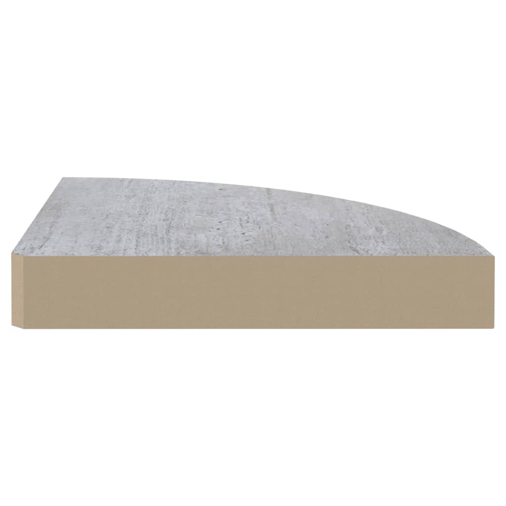 vidaXL Eck-Schweberegale 4 Stk. Betongrau 35x35x3,8 cm MDF