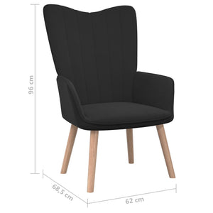 vidaXL Relaxsessel mit Hocker Schwarz Samt