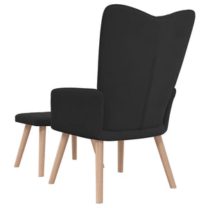 vidaXL Relaxsessel mit Hocker Schwarz Samt