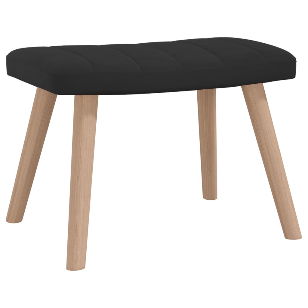 vidaXL Relaxsessel mit Hocker Schwarz Samt