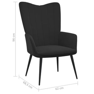 vidaXL Relaxsessel mit Hocker Schwarz Samt