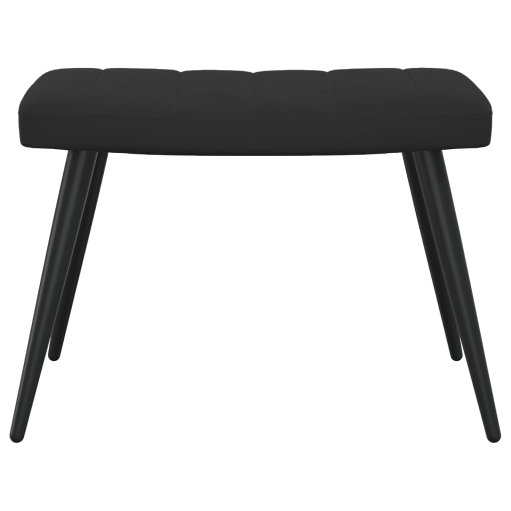 vidaXL Relaxsessel mit Hocker Schwarz Samt