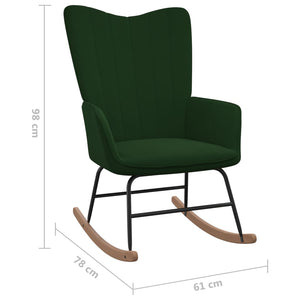 Schaukelstuhl Samt Dunkelgrün Stilecasa