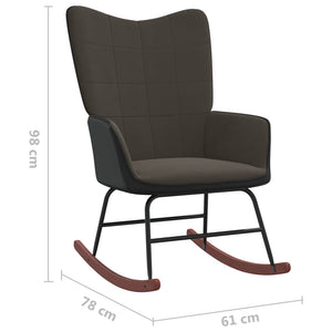 vidaXL Schaukelstuhl Dunkelgrau Samt und PVC