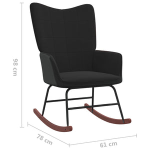 vidaXL Schaukelstuhl Schwarz Samt und PVC