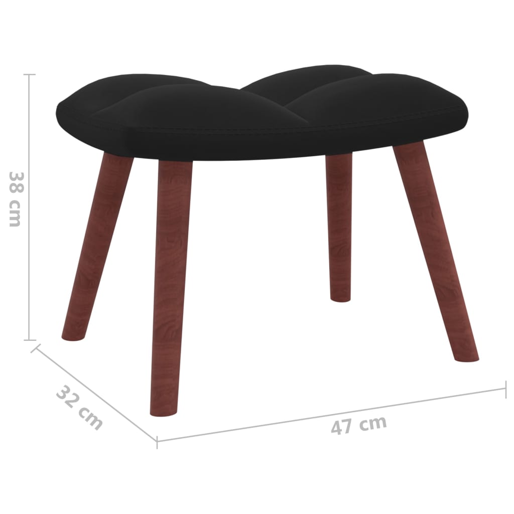 vidaXL Relaxsessel mit Hocker Schwarz Samt