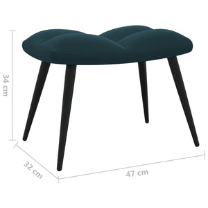 vidaXL Relaxsessel mit Hocker Blau Samt