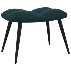 vidaXL Relaxsessel mit Hocker Blau Samt