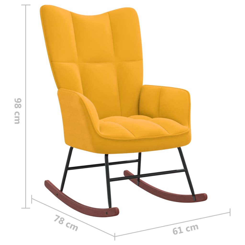 vidaXL Schaukelstuhl Samt Senfgelb