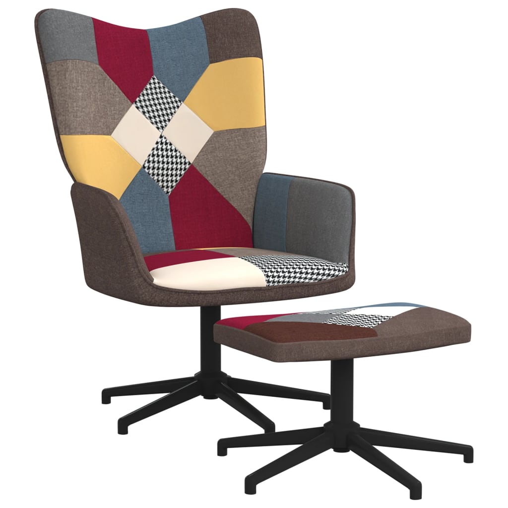 vidaXL Relaxsessel mit Hocker Patchwork Stoff