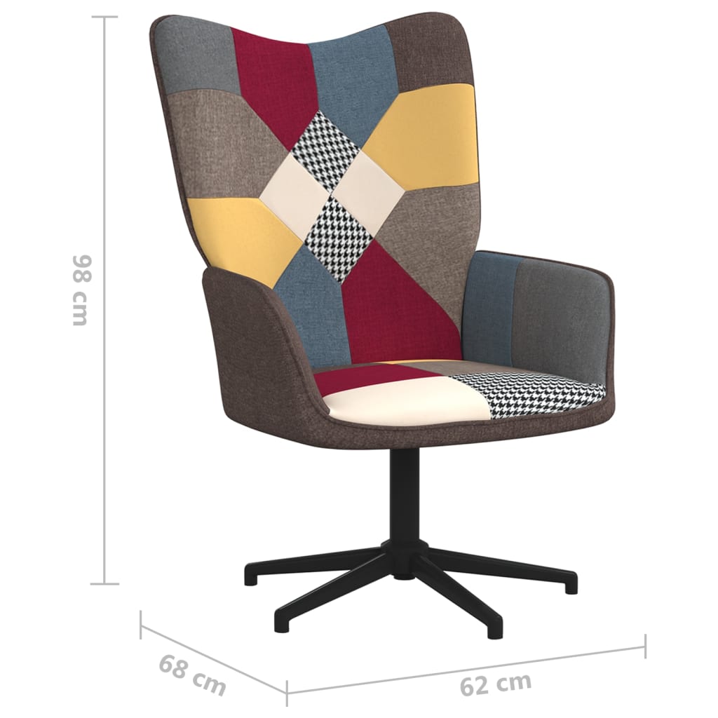 vidaXL Relaxsessel mit Hocker Patchwork Stoff