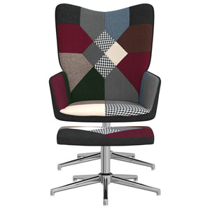 vidaXL Relaxsessel mit Hocker Patchwork Stoff