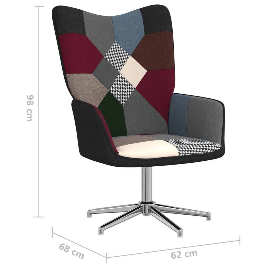 vidaXL Relaxsessel mit Hocker Patchwork Stoff